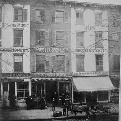 West & Sterling store at 340 Main Street, Poughkeepsie, 1869