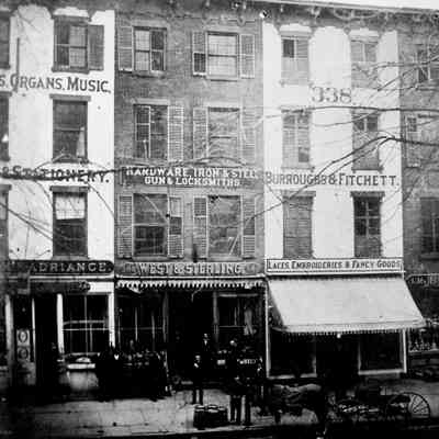 West & Sterling store at 340 Main Street, Poughkeepsie, 1869