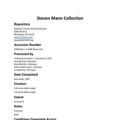 Mann: Steven Mann Collection