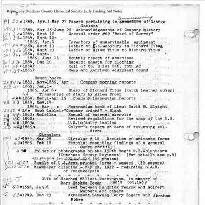 DCHS Original Finding Aid