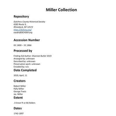 MILLER: Miller Collection