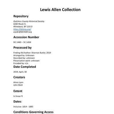 Allen: Lewis Allen Collection