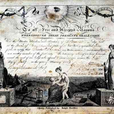 1816 Charles P Barnum Master mason certificate