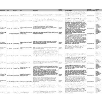 Caroline Clowes sub-collection excel guide