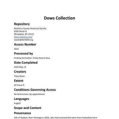 DOWS: Dows Collection