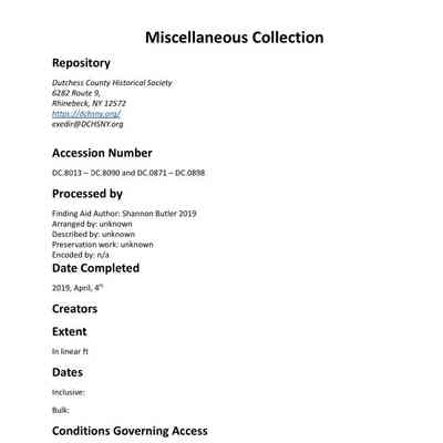 Miscellaneous Collection