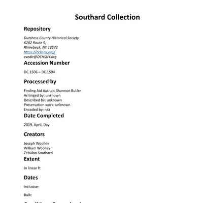 SOUTHARD: Southard Collection