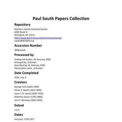 SOUTH: Paul South Collection