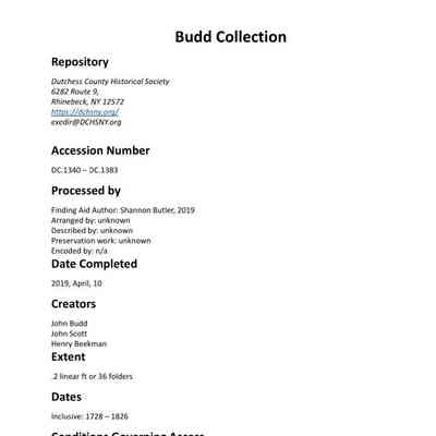 Budd: John Budd Collection