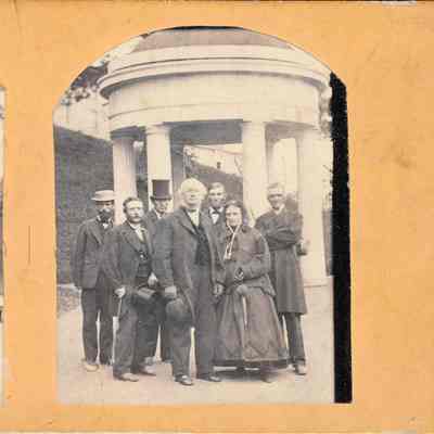 Horace Greeley, with His Wife and Friends