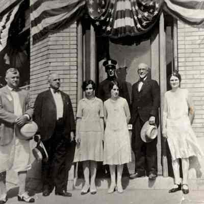 Photograph of Town Officials in Front of Chappaqua Town Hall, 1930