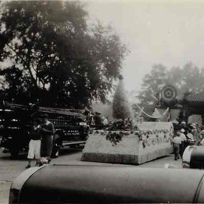 Decorated Float and Fire Truck – Parade Staging Area