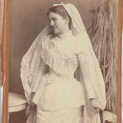 Gabrielle Greeley in her Wedding Dress and Veil