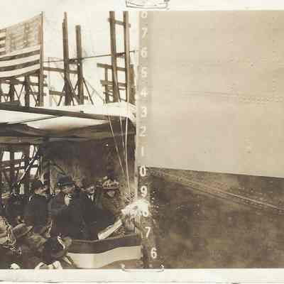 Mrs. Martin Vogel Christening the Chappaqua Ship