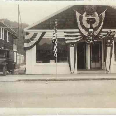 Patriotic Decorations on W.A. Reno Lodge Real Estate Office