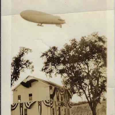 U.S. Navy Dirigible "Los Angeles" Over Police Headquarters