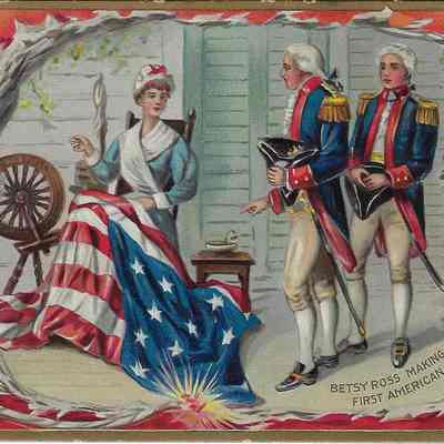 Betsy Ross making the First American Flag, 1776