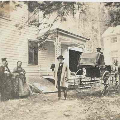 Horace Greeley in Front of His House in the Woods