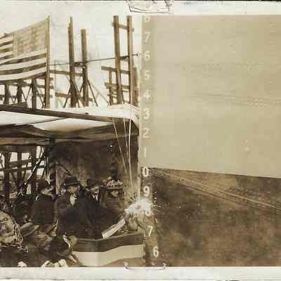 Mrs. Martin Vogel Christening the Chappaqua Ship