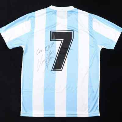 Jorge Burruchaga Signed Jersey Inscribed "Con Afecto" & "Burru" (JSA)