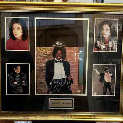 Michael Jackson Signed Custom Framed Off The Wall Vinyl Record (ACE COA)