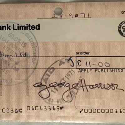 GEORGE HARRISON SIGNED CHECK