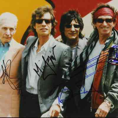 Rolling Stones Band Signed 11x14 Photo: 4 Signatures (ACE COA)