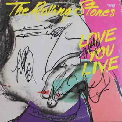 The Rolling Stones Band Signed Record: 4 Signatures (ACE LOA)