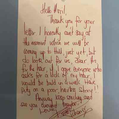 Keith Richard signed letter to a fan