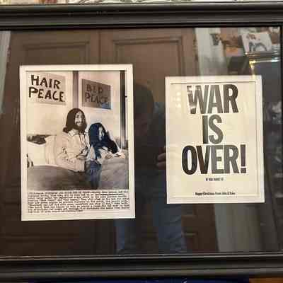 John Lennon and Yoko Ono Custom Framed Piece
