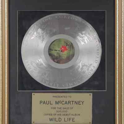 PAUL MCCARTNEY BRITISH BROADCASTING CO. RECORD AWARD
