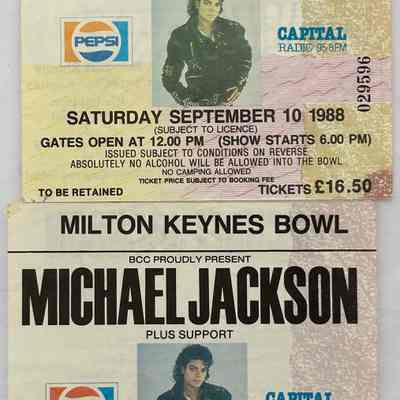 Original 1988 Michael Jackson Bad Tour Concert Ticket