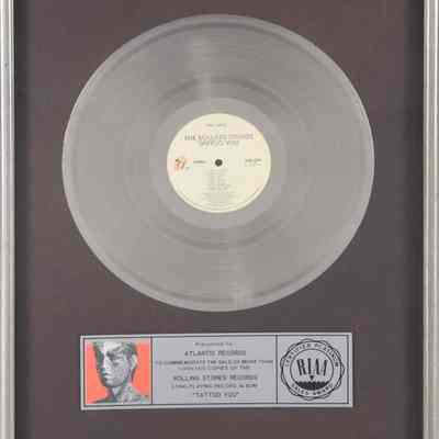 THE ROLLING STONES "PLATINUM" RECORD AWARD