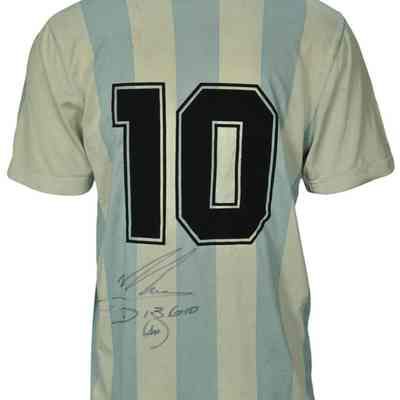 DIEGO MARADONA: MATCH-ISSUED AND SIGNED 1993 ARGENTINA JERSEY (MEARS)
