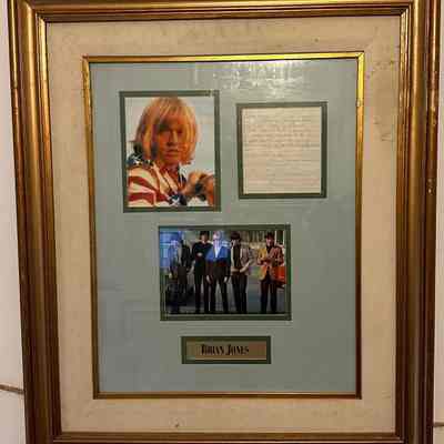 Brian Jones Custom Framed Signed Letter To A Fan