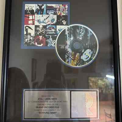 U2 "PLATINUM" RECORDS AWARD