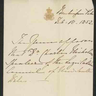 Queen Victoria Signed Hand-Written Letter (JSA LOA)