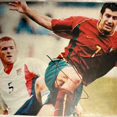 Luis Figo Signed Portugal 8x10 Photo