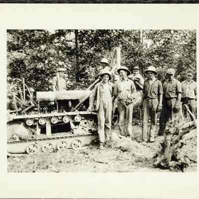 Posing by the steam shovel