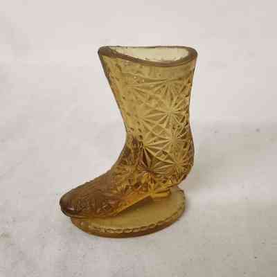 Fenton Art Glass Daisy & Button Style Boot Figurine