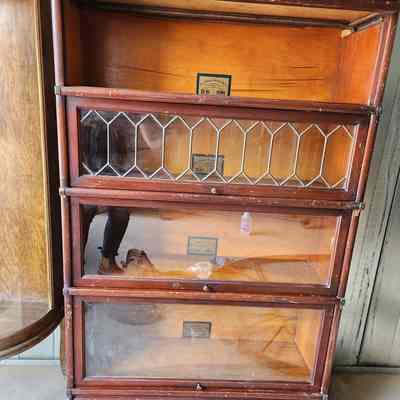 Book Shelf with Slide Open Glass Doors