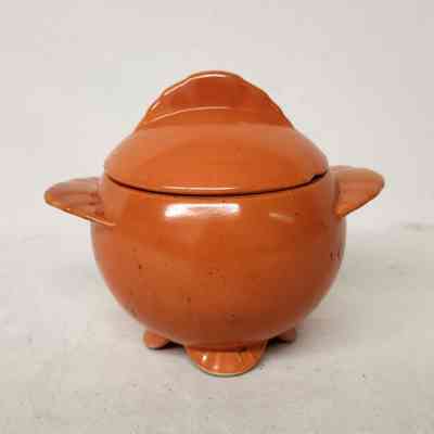 Sugar Bowl & Lid Caliente Tangerine Red (Shell Crest) by Paden City