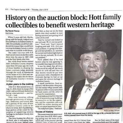Hott Fund article in Pagosa Sun Newspaper | Thursday, July 4, 2019