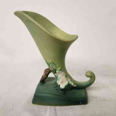 Roseville Pottery Apple Blossom Cornucopia Vase | 1949