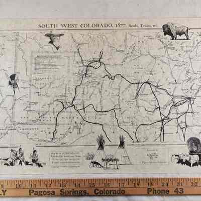 Southwest Colorado Replica Map, 1877