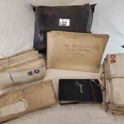 Sachel with Treasury Department letters and Belle Flaugh Journal