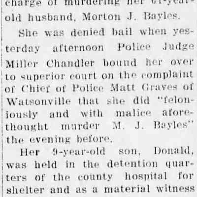 Morton J. Bayles murdered by 2nd wife | Emma Macht divorced (1st wife)