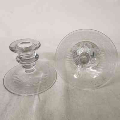Fostoria American Clear Glass Candle Holders