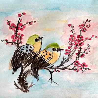Bonnie Fan - Singing Birds with Scented Flowers - SF Senior Center