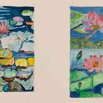 On Lok SJ - Lily Pads and Hummingbird at Flower